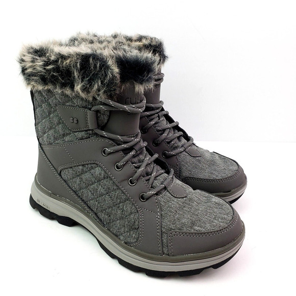 Ryka Shoes - Ryka Brisk Womens Sz 7W Charcoal Grey Water Repellent Quilted Ankle Winter Boots